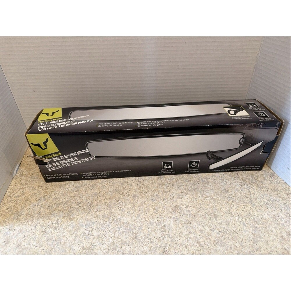 Bully MI-085 UTV Golf Cart 2” Wide Rear View Mirror Convex Open Box NEW
